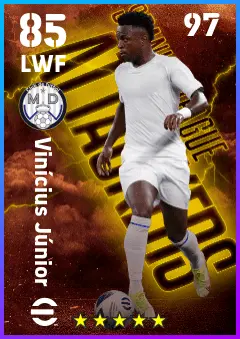 Vinicius Junior eFootball 2026 player card — 85 OVR LWF
