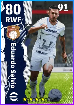 Eduardo Salvio eFootball 2026 player card — 80 OVR RWF