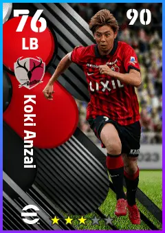 Koki Anzai eFootball 2026 player card — 76 OVR LB