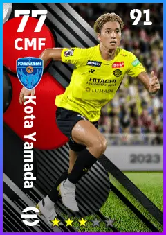 Kota Yamada eFootball 2026 player card — 77 OVR CMF