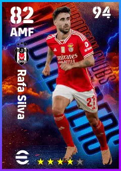 Rafa Silva eFootball 2026 player card — 82 OVR AMF