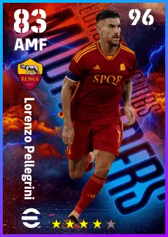 Lorenzo Pellegrini eFootball 2026 player card — 83 OVR AMF