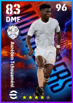 Aurelien Tchouameni eFootball 2026 player card — 83 OVR DMF
