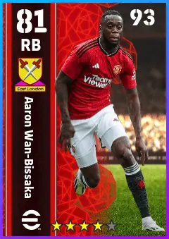 Aaron Wan-Bissaka eFootball 2026 player card — 81 OVR RB