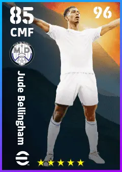 Jude Bellingham eFootball 2026 player card — 85 OVR CMF