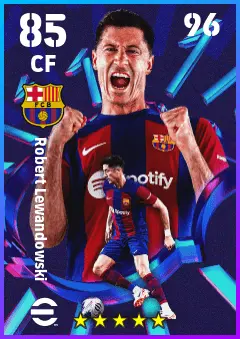 Robert Lewandowski eFootball 2026 player card — 85 OVR CF