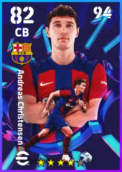 Andreas Christensen eFootball 2026 player card — 82 OVR CB