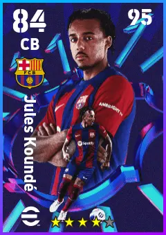 Jules Kounde eFootball 2026 player card — 84 OVR CB