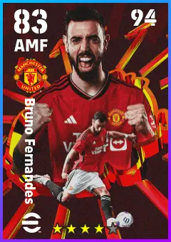 Bruno Fernandes eFootball 2026 player card — 83 OVR AMF