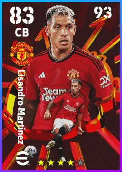 Lisandro Martinez eFootball 2026 player card — 83 OVR CB