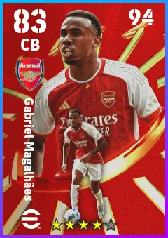 Gabriel Magalhaes eFootball 2026 player card — 83 OVR CB