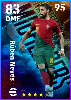 Ruben Neves eFootball 2026 player card — 83 OVR DMF