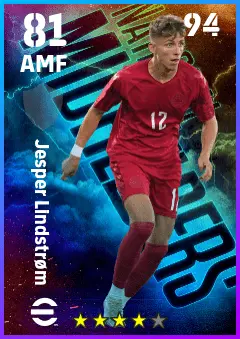Jesper Lindstrom eFootball 2026 player card — 81 OVR AMF
