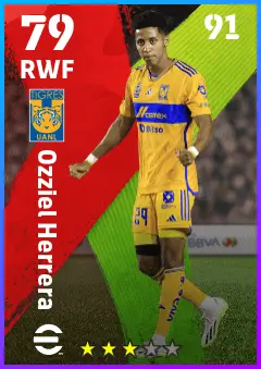 Ozziel Herrera eFootball 2026 player card — 79 OVR RWF