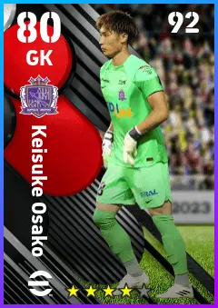 Keisuke Osako eFootball 2026 player card — 80 OVR GK