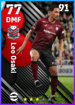 Leo Osaki eFootball 2026 player card — 77 OVR DMF