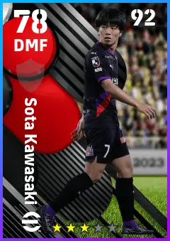 Sota Kawasaki eFootball 2026 player card — 78 OVR DMF