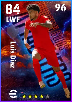 Luis Diaz eFootball 2026 player card — 84 OVR LWF