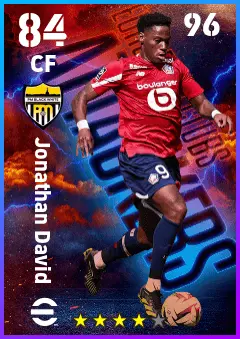 Jonathan David eFootball 2026 player card — 84 OVR CF