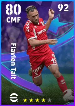 Flavien Tait eFootball 2026 player card — 80 OVR CMF