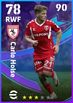 Carlo Holse eFootball 2026 player card — 78 OVR RWF