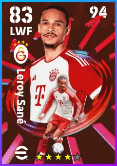Leroy Sane eFootball 2026 player card — 83 OVR LWF