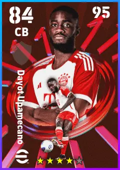 Dayot Upamecano eFootball 2026 player card — 84 OVR CB