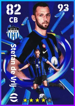 Stefan de Vrij eFootball 2026 player card — 82 OVR CB