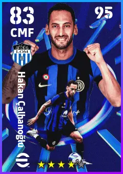 Hakan Calhanoglu eFootball 2026 player card — 83 OVR CMF