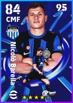 Nicolo Barella eFootball 2026 player card — 84 OVR CMF