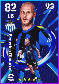 Federico Dimarco eFootball 2026 player card — 82 OVR LB