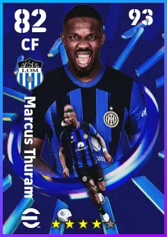 Marcus Thuram eFootball 2026 player card — 82 OVR CF