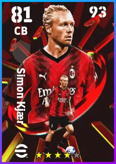 Simon Kjaer eFootball 2026 player card — 81 OVR CB