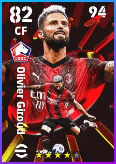 Olivier Giroud eFootball 2026 player card — 82 OVR CF