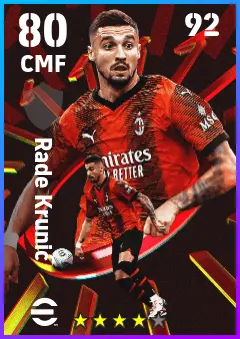Rade Krunic eFootball 2026 player card — 80 OVR CMF