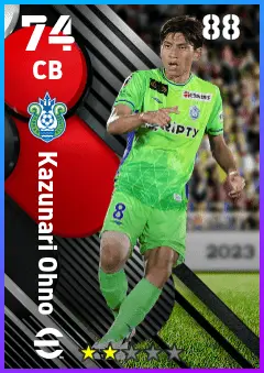 Kazunari Ohno eFootball 2026 player card — 74 OVR CB