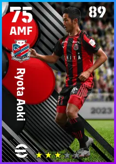 Ryota Aoki eFootball 2026 player card — 75 OVR AMF