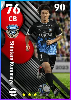 Shintaro Kurumaya eFootball 2026 player card — 76 OVR CB