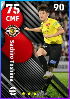 Sachiro Toshima eFootball 2026 player card — 75 OVR CMF
