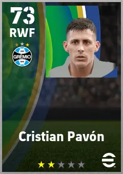 Cristian Pavon eFootball 2026 player card — 73 OVR RWF