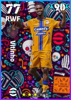 Vitinho eFootball 2026 player card — 77 OVR RWF