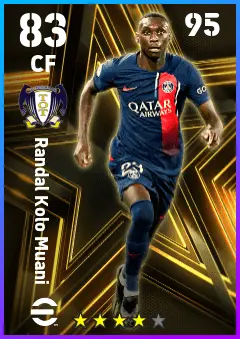 Randal Kolo Muani eFootball 2026 player card — 83 OVR CF