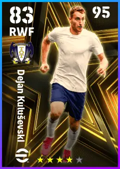 Dejan Kulusevski eFootball 2026 player card — 83 OVR RWF
