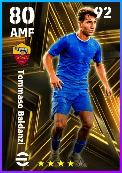Tommaso Baldanzi eFootball 2026 player card — 80 OVR AMF