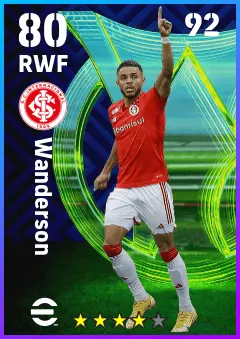 Wanderson eFootball 2026 player card — 80 OVR RWF