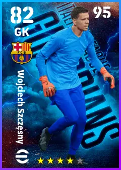Wojciech Szczesny eFootball 2026 player card — 82 OVR GK