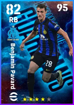 Benjamin Pavard eFootball 2026 player card — 82 OVR RB