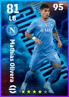 Mathias Olivera eFootball 2026 player card — 81 OVR LB