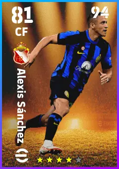 Alexis Sanchez eFootball 2026 player card — 81 OVR CF