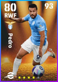 Pedro eFootball 2026 player card — 80 OVR RWF